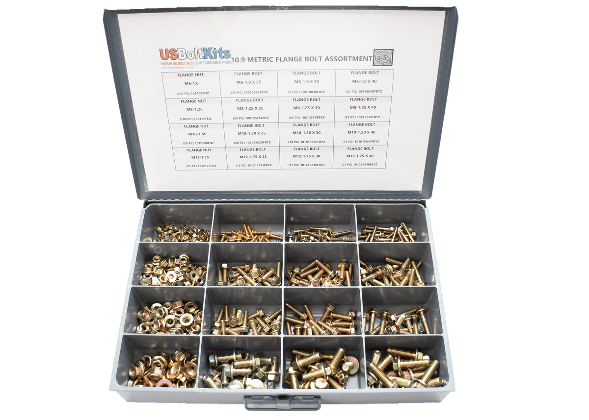1250 Piece Metric 10.9 Assortment with 24 Plastic Bins – US Bolt Kits