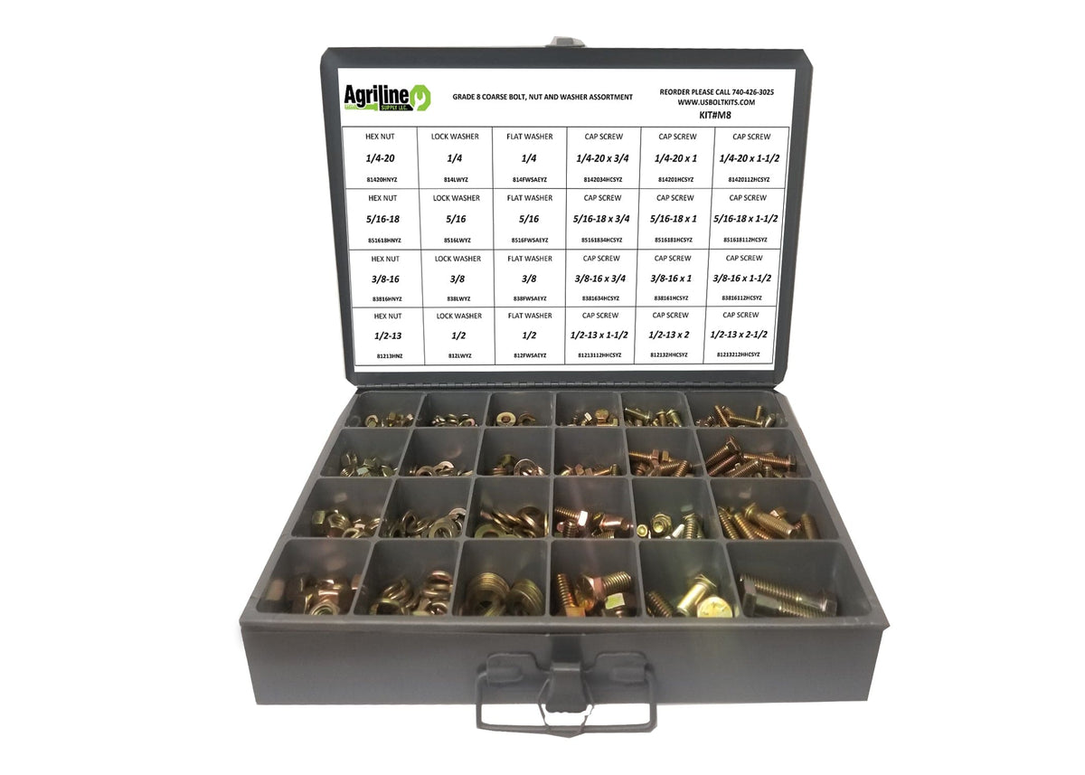 690 Piece Grade 8 Fine Thread Assortment US Bolt Kits