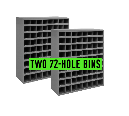 US Bolt Kits (2) 72 Hole Metal Storage Bin - 8-1/2