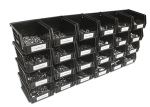 US Bolt Kits 1250 Piece 18-8 Stainless Steel Assortment with 24 Plastic Bins