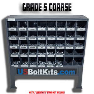 US Bolt Kits 2510 Piece Grade 5 USS Coarse Thread Bin Kit with 40 Hole Bin