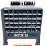 US Bolt Kits 3765 Piece Grade 5 USS Coarse Thread Bin Kit with 40 Hole Bin