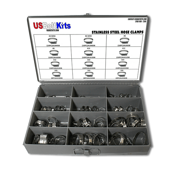 US Bolt Kits Stainless Steel Hose Clamp Assortment